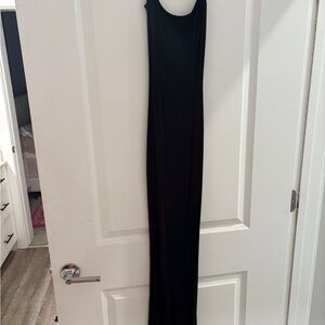 SKIMS Black Sleeveless Maxi Slip Dress
